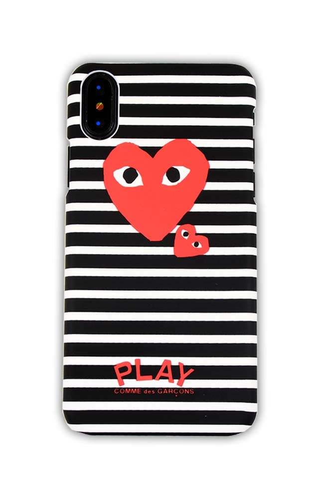 Comme des Garcons Striped Pattern Heart Logo iPhone X/iPhone Xs Case