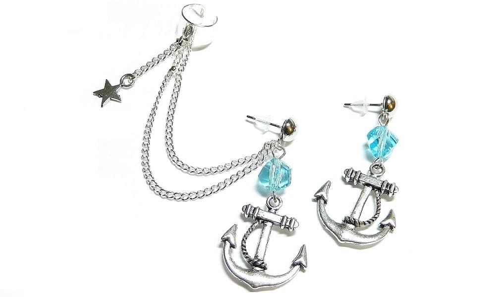 Oceanside Anchor Chain Ear Cuff Earring