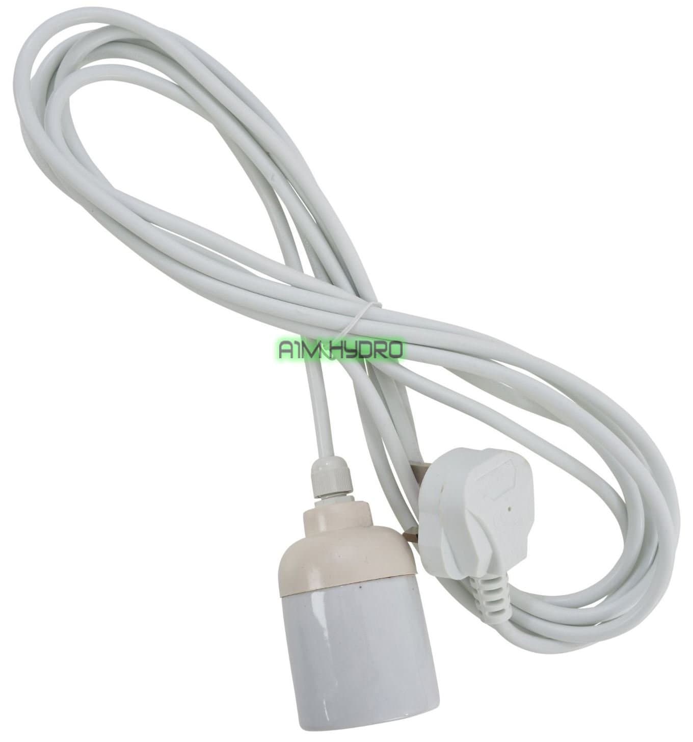 Omega E40 Socket 4M Lead CFL Hanger For Grow Lamp Light Hydroponics