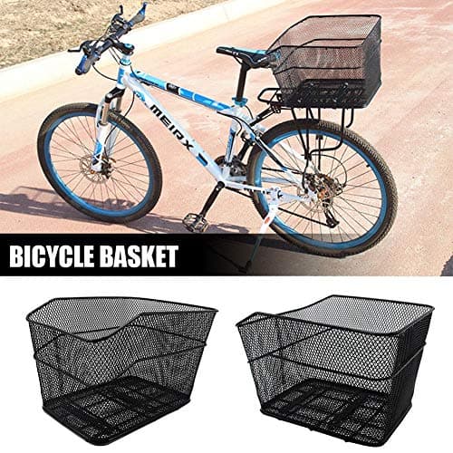 nicololfle Folding Rear Bike Basket Wire Mesh Fold-Up Detchable Front Bag Rear Hanging Bike Basket Bicycle Bag Cargo Rack For Mountain Bike Accessories Bike Frame Basket