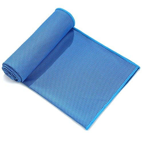The Cool Bear Microfiber Instant Cooling Towel - Extra Long 40"x12" - Cool Snap Towel for Sports, Workout, Fitness, Gym, Golf, Yoga, Running, Travel, Camping and More (Azure)