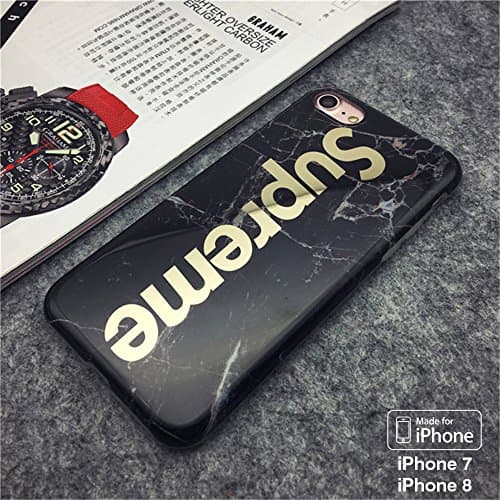 Supreme Marble iPhone 7 &amp; iPhone 8 Silicone Protective Phone Case - 4.7" (Black)
