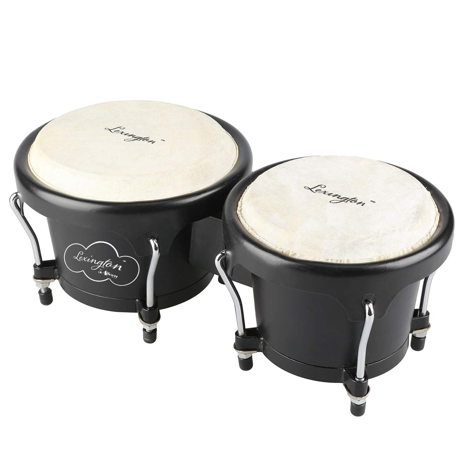 Bongo Drum Percussion Set 6 1/2 and 7 1/2 Inches with ABS Resin & Natural Buffalo Heads for Kids, Enthusiasts