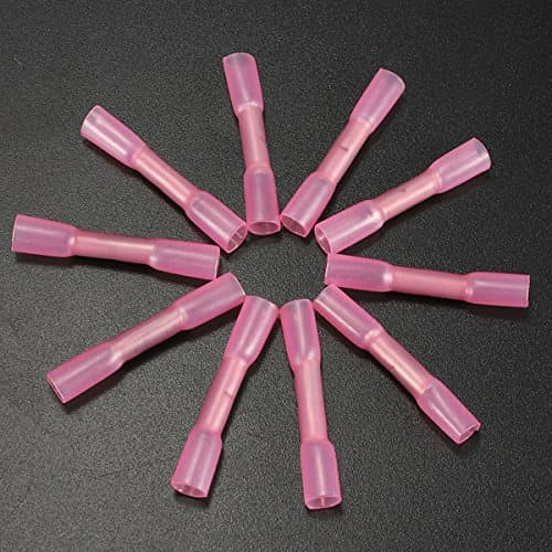 10PCS 0.7cm Red Terminals Butt Connector 0.5-1.5mmÂ² 22-16AWG