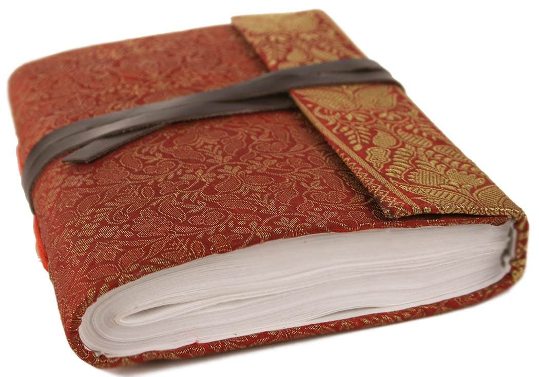 Life Arts Handmade Sari Silk Journal, A5 (15x21cm) Ruby
