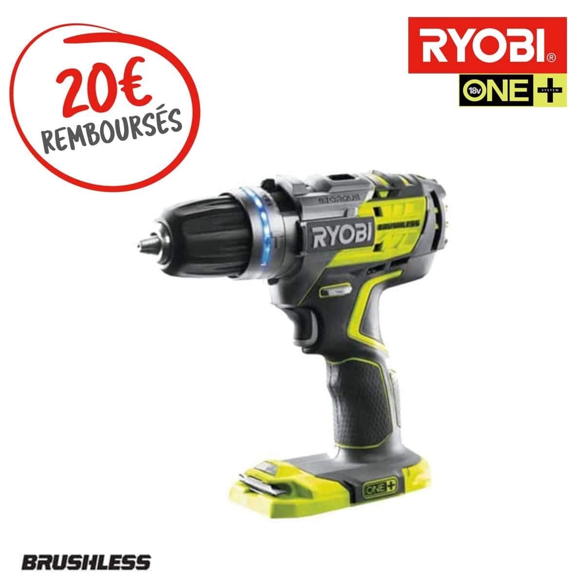 SCREWDRIVER DRILL WITH PERCUSSION | WITH MOTOR WITHOUT 18V SCRUBBER, | RYOBI | MODEL R18PDBL-0 | ONE +
