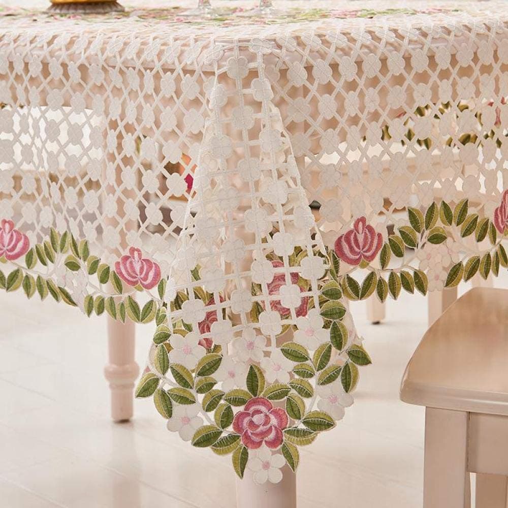 Outdoor Tablecloths Embroidery Wedding Table Cloth Crochet Round & Rectangular Table Cloth Embroidery Tablecloth Christmas Dinning Table Cover