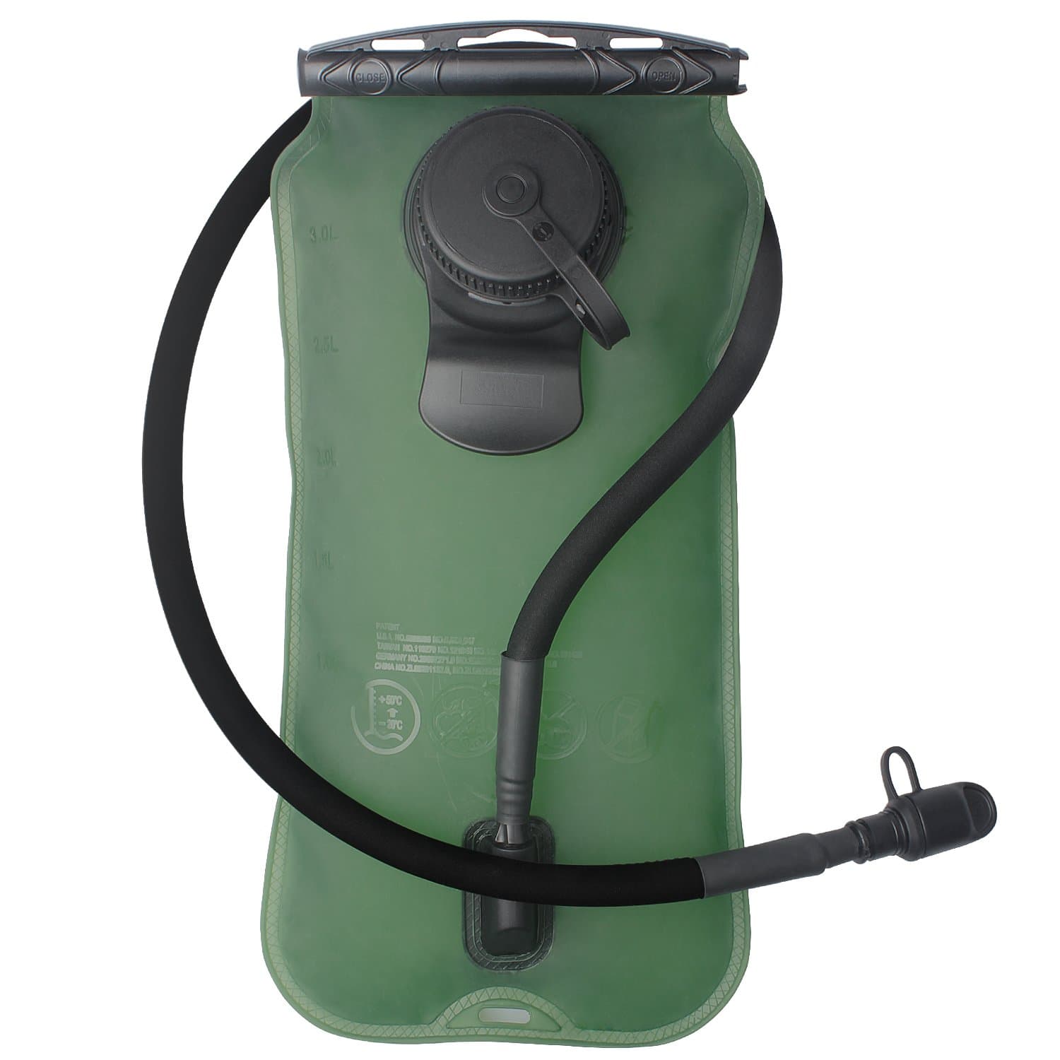 LocoTime 3 Litre Hydration Bladder, Water Reservoir Pack Backpack System Water Bag for Outdoor Cycling Climbing Hiking Running (BPA Free FDA Approved), Non Toxic, Insulated Hose, No Leaks