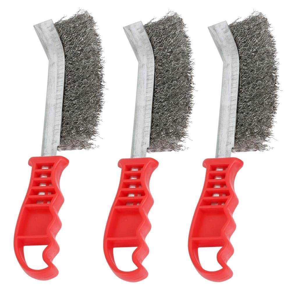 Popamazing 3PCS Heavy Duty Multi Purpose Hand Wire Brush Rust Paint Metal Remover Craft Tool