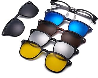 Magnetic 5Pcs Polarized Clip-on Sunglasses Plastic Frame for Night Driving