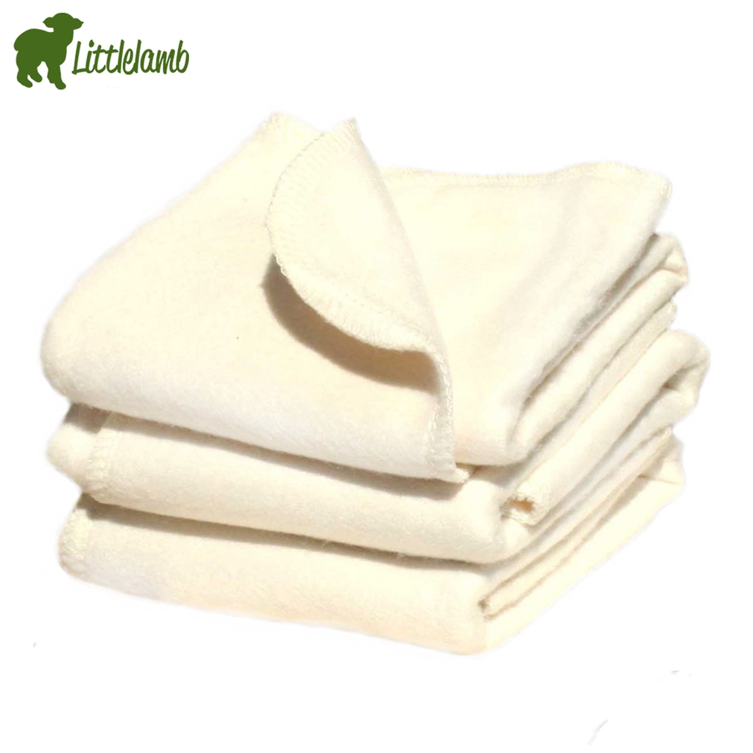 Little Lamb Bamboo Folding/Prefold (5 Pieces) – Size 2 (Medium – 34x35 cm 8 – 16 kg) Folding Insert for Nappy with Bamboo Cloth Nappies – Set of 5