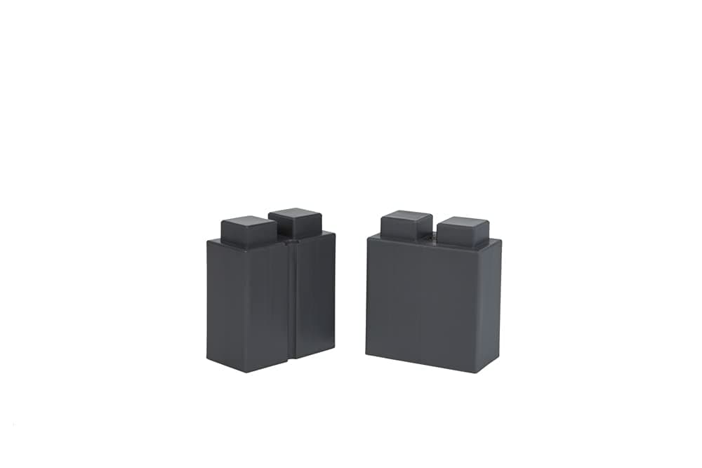 EverBlock Modular Building Blocks - 3" x 6" Quarter Size Building Block Block Bulk Pack - 8 Blocks - Dark Gray