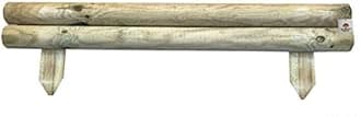 Pack of 4 x 14cm high Horizontal Wooden Log Panel - Garden Border Fencing Lawn Edging
