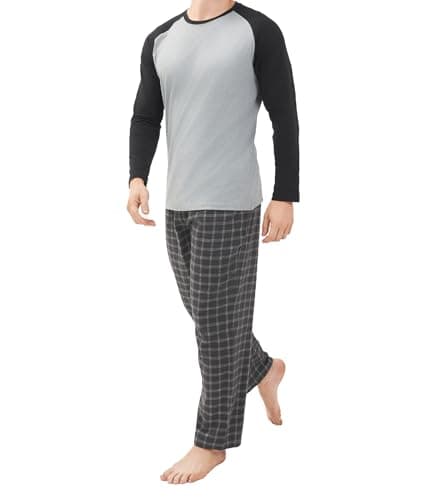 DAVID ARCHY Mens Pajamas Set - Soft Pj Sets for Men Long Sleeve Pajamas Men Cotton Mens Pjs Sets Loungewear with Pockets