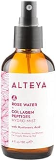 Alteya Organics Rose Water Face Toner with Collagen Peptides and Hyaluronic Acid - 4 Fl Oz/ 120mL