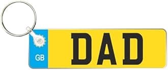 Pixie's Gifts Custom License Plate Keychain - Personalised Number Plate Keyring - Mini Number Plate Key Ring - Name Plate Keychain - Just Passed Milestones (DAD)