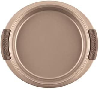 Anolon Advanced Nonstick Bakeware Round Layer Cake Pan Set with Silicone Grips, 2 Piece, Bronze