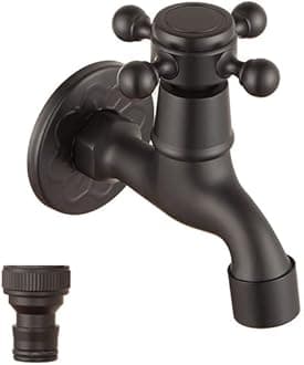 Black Brass Outdoor Garden Faucet Wall Mount Balcony Mop Basin Water Hose Cold Laundry Utility Tap NPT 1/2 inch Spigot