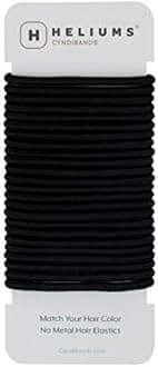 Cyndibands Elastic Hair Ties – Black - No Damage 4mm Ponytail Holders for Women & Kids, 24-Pack Hair Elastics in Neutral Colors