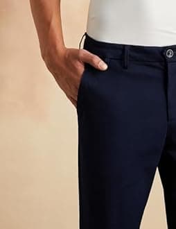 Symbol Premium Men's Regular Fit Flexi Waist Casual Pants | Stretchable Chinos | Stylish Office Fashion Trousers