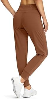 Soothfeel Women's Joggers with Zipper Pockets Petite/Regular/Tall High Waisted Athletic Workout Yoga Pants Joggers for Women