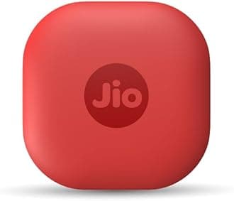 JioTag Air for iOS (Red) Worldwide Tracker, Pair with Apple Find My app for keys, luggage, bikes, purses etc. inside & outside Bluetooth range, No SIM/subscriptions required, 1+1 year battery, 120 dB