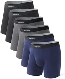 DAVID ARCHY Men's Underwear Boxer Briefs Cotton Comfortbale Soft Breathable with Fly Underwear for Men 6 Pack