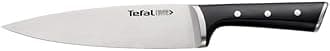 Tefal Ice Force Stainless Steel Chef Knife - 20cm - Premium Design, Long Lasting Performance - K2320214,Silver/Black