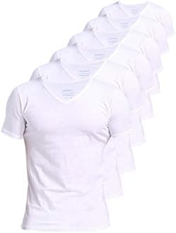 Comfneat Men's Undershirts 100 Percent Cotton Underclothing Comfy V-Neck T-Shirts (4-Pack/6-Pack)