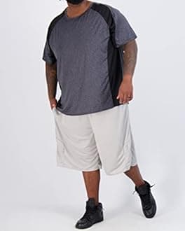 Real Essentials 3 Pack: Men’s Big & Tall Tech Stretch Long-Sleeve & Short-Sleeve Dry-Fit T-Shirt (3XT-5XT)