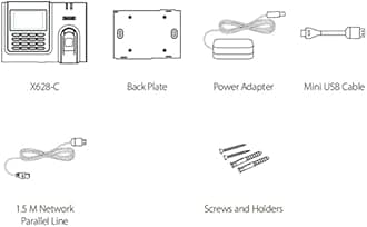 Attendance Machine ZK X628-C TCP/IP Biometric Fingerprint Time Clock Office Attendance System Recorder Timing Employee Machine Reader Spanish Spain Clock in and Out Machine