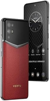 iVERTU Calfskin 5G Phone, Unlocked Smartphone, Secure Encrypted, 64MP Camera, 12+512G, 120Hz FHD+(1080 * 2400) OLED Display, Dual SIM, Fast Charge (Raspberry Red)