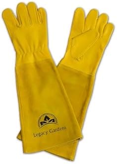 Rose Pruning Gardening Leather Gloves with Long Leather Forearm