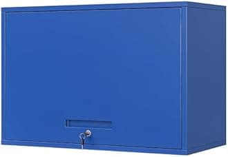 Yizosh Metal Garage Wall Cabinet with Doors and Shelves, Wall Mounted Metal Storage Cabinet, Floating Garage Tool Cabinet for Garage, Basement, Kitchen, Warehouse (Blue, 21.6" H)