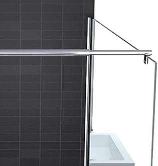 Durovin Bathrooms 850mm Walkin Shower Screen2000 mm high - 8mm Safety Frosted Strip Glass -Wet Room Shower Enclosure
