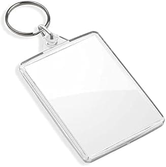 DSL Blank Photo Insert Keychains - 50x35mm - Translucent Clear Acrylic Key Rings for Double - Sided Photos - Small Picture Frames for Family, Friends, Gifts & Craft (30)