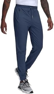 JWM Regular/Tall Mens Athletic Joggers Lightweight Workout Running Gym Training Pants Tapered Sweatpant with 3 Zipper Pockets