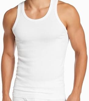 3 Pack Mens Classic Sports 100% Cotton Interlock Singlet Sleeveless Undershirt Vests in Mixed Blues or White