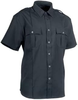 First Class 100% Polyester Short-Sleeve Men's Uniform Shirt Navy Blue