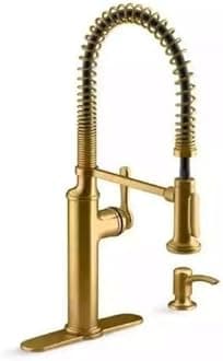 Kohler Sous Pro-Style-Single Handle Pull Down Sprayer Kitchen Faucet in Vibrant Brushed Moderne Brass K-R10651-SD-2MB