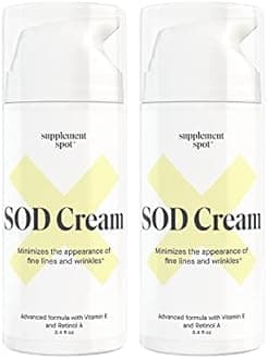 - Superoxide Dismutase (SOD) Anti-Aging Cream - Face Moisturizer for Fine Lines & Wrinkles, Smooth & Firm Skin, Youthful Glow, Antioxidant-Rich Skincare, (3.4 oz 2 Pack)