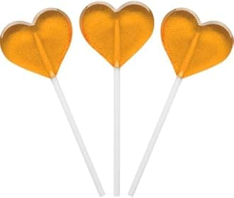 Fruidles Lollipops Mini Heart Shaped Flavored Delicious Lollipop, Individually Wrapped, 5g Lollipop (120 Lollipops, Orange)