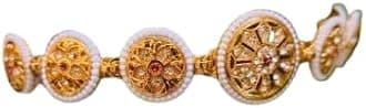 SPARKLING Floral Kundan Studded mathapatti Sheesh Patti Hairband - Traditional Golden Headpiece for Women and Girls jewellery