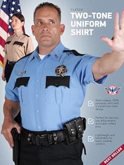 First Class Men's Two Tone Men's Uniform Shirt Pleated