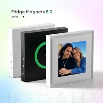 Personalised Music Album Fridge Magnet - Can Play Songs & Adjust Volume - Custom Music Player Refrigerator Magnet with Photo & Picture, Christmas Anniversary Valentine's Day Gifts for Couples Him Her