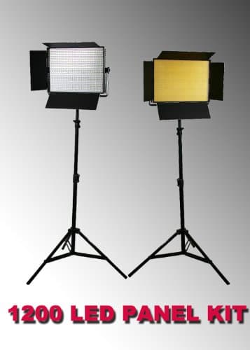 ePhoto 2 x 1200 LED Video Lite Panel Dimmable Photo Studio Video Lighting LED Panels & Stands by ePhotoInc ULS1200Hx2