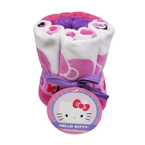 Hello Kitty 6 Pack Washcloths Childrens