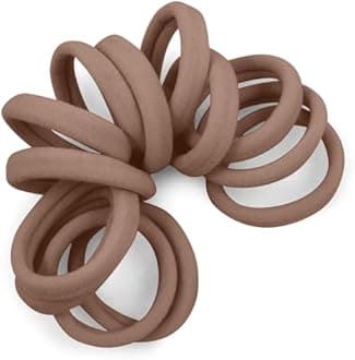 Cyndibands Seamless Hair Ties - Light Brown - Gentle Hair Ties No Damage, Standard Size 1.5 Inch, Soft and Stretchy Nylon Fabric Ponytail Holders - 12 Count