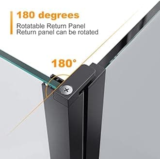 ELEGANT 760mm Walk in Shower Enclosure Bathroom 8mm Dark Grey Easy Clean Safety Glass Wet Room Shower Screen Shower Cubicles Bath Screen with 300mm Return Panel and 1500 x 800 mm Shower Tray