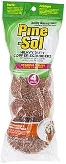 Pine-Sol Heavy-Duty Copper Scrubbers | Premium Scrub Sponges for Cast Iron, Stainless Steel, Oven Racks, Grills, 8 Pack